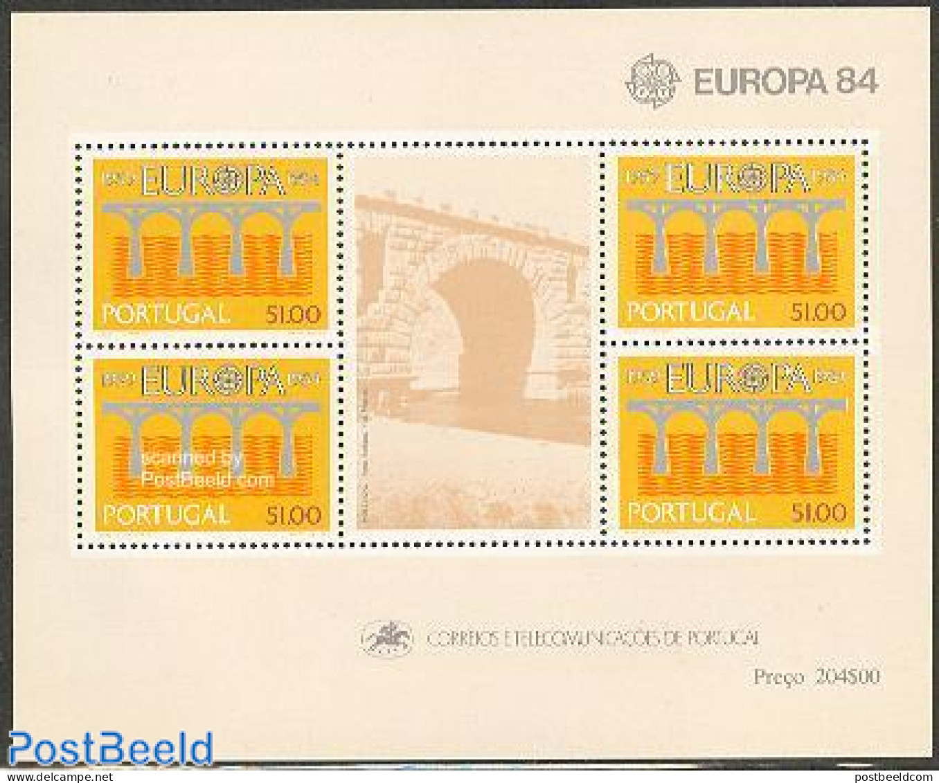 Portugal 1984 Europa S/s, Mint NH, History - Europa (cept) - Art - Bridges And Tunnels - Unused Stamps