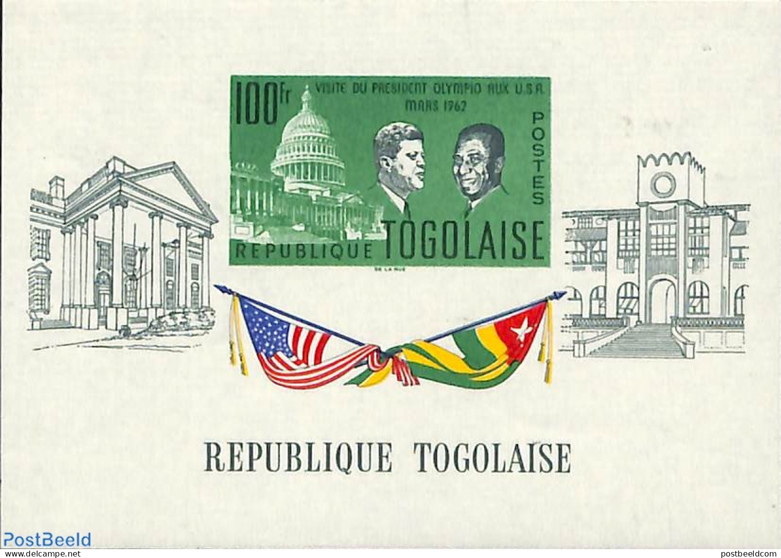 Togo 1962 Visit To USA S/s, Mint NH, History - American Presidents - Politicians - Togo (1960-...)