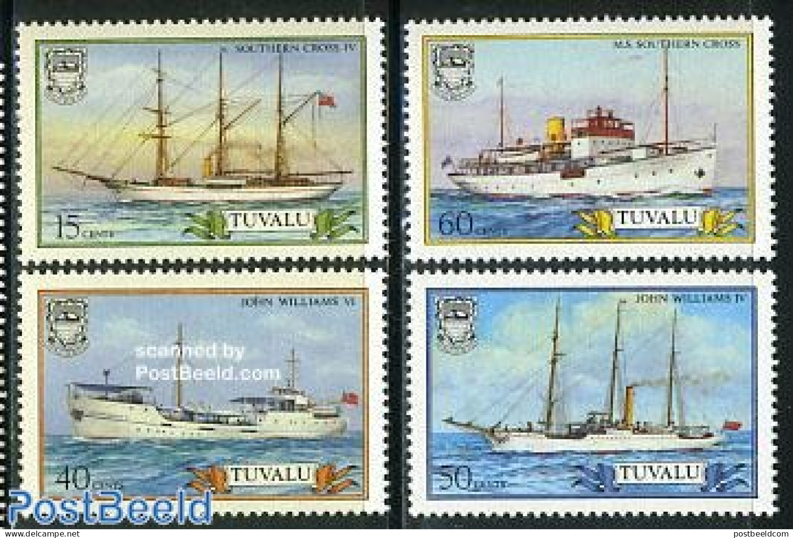 Tuvalu 1987 Ships 4v, Mint NH, Transport - Ships And Boats - Ships