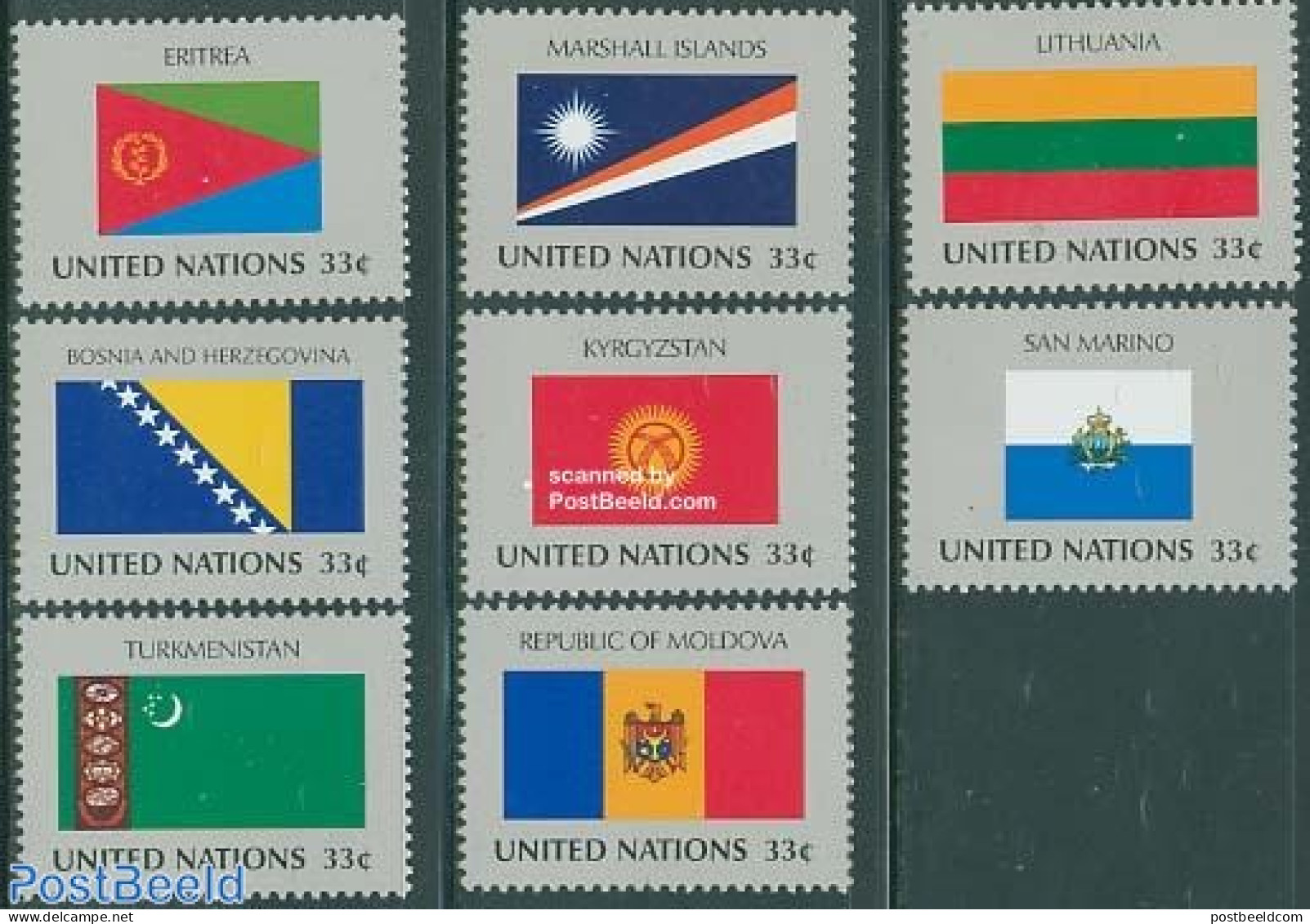 United Nations, New York 1999 Flags 8v, Mint NH, History - Flags - Other & Unclassified