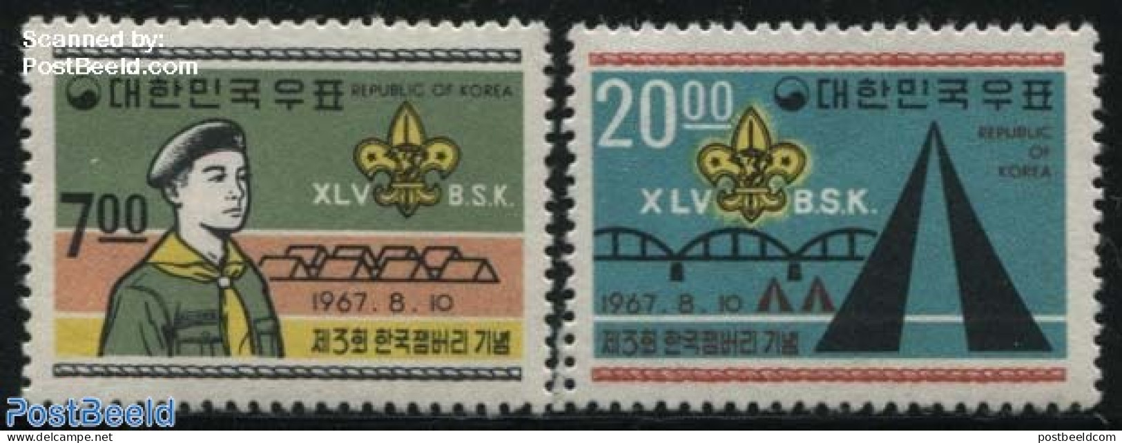 Korea, South 1967 Scouting 2v, Mint NH, Sport - Scouting - Corée Du Sud