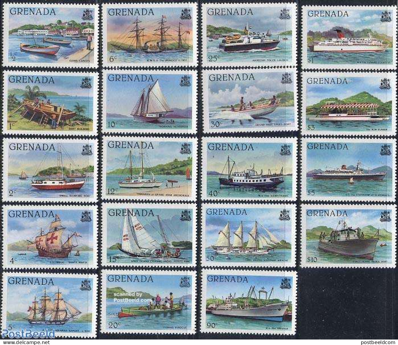 Grenada 1980 Ships 19v (without Year), Mint NH, Transport - Ships And Boats - Ships