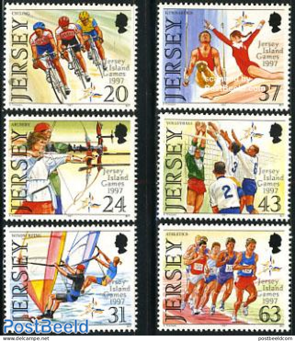 Jersey 1997 Island Games 6v, Mint NH, Sport - Athletics - Cycling - Gymnastics - Sailing - Shooting Sports - Sport (ot.. - Athletics