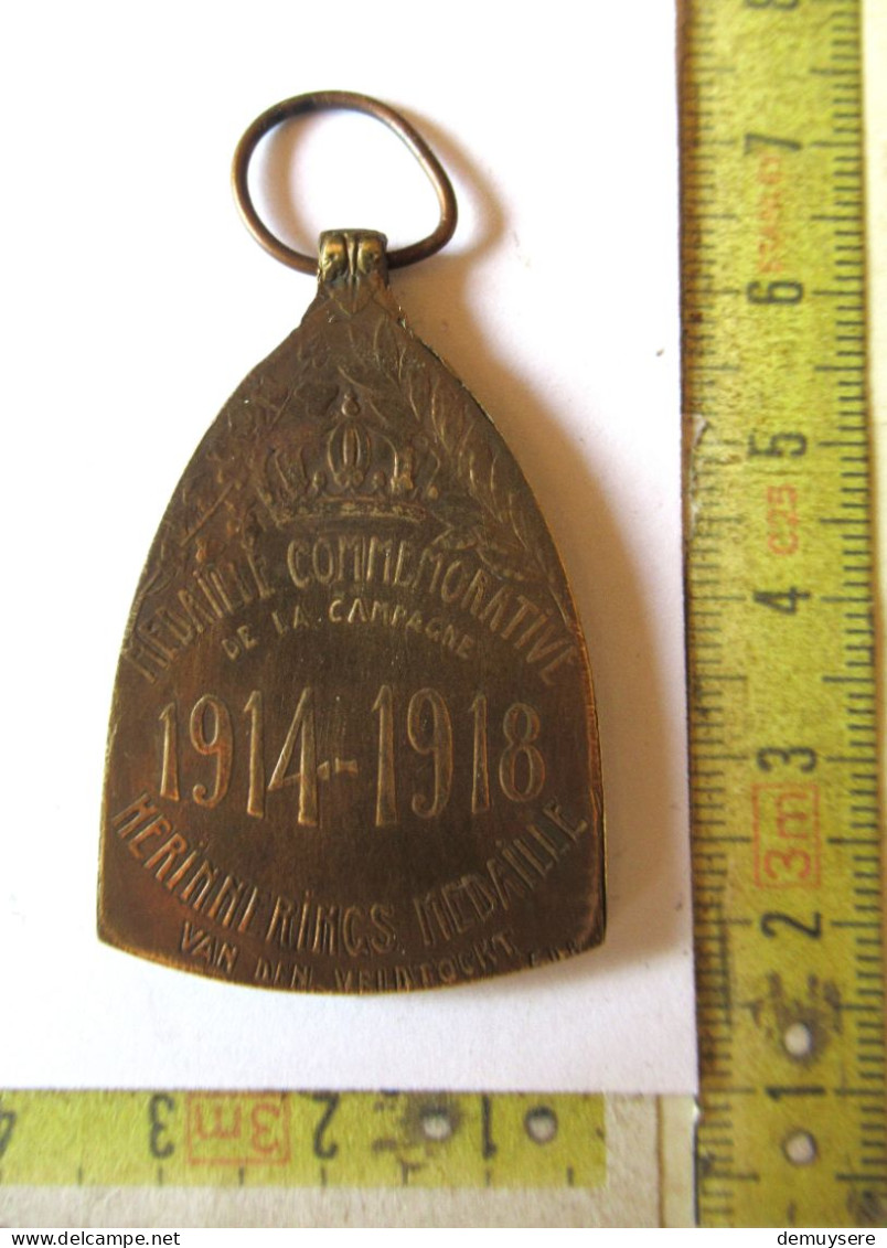 4063 - MEDAILLE COMMEMORATIVE DE LA CAMPAGNE 1914 1918 - Belgique