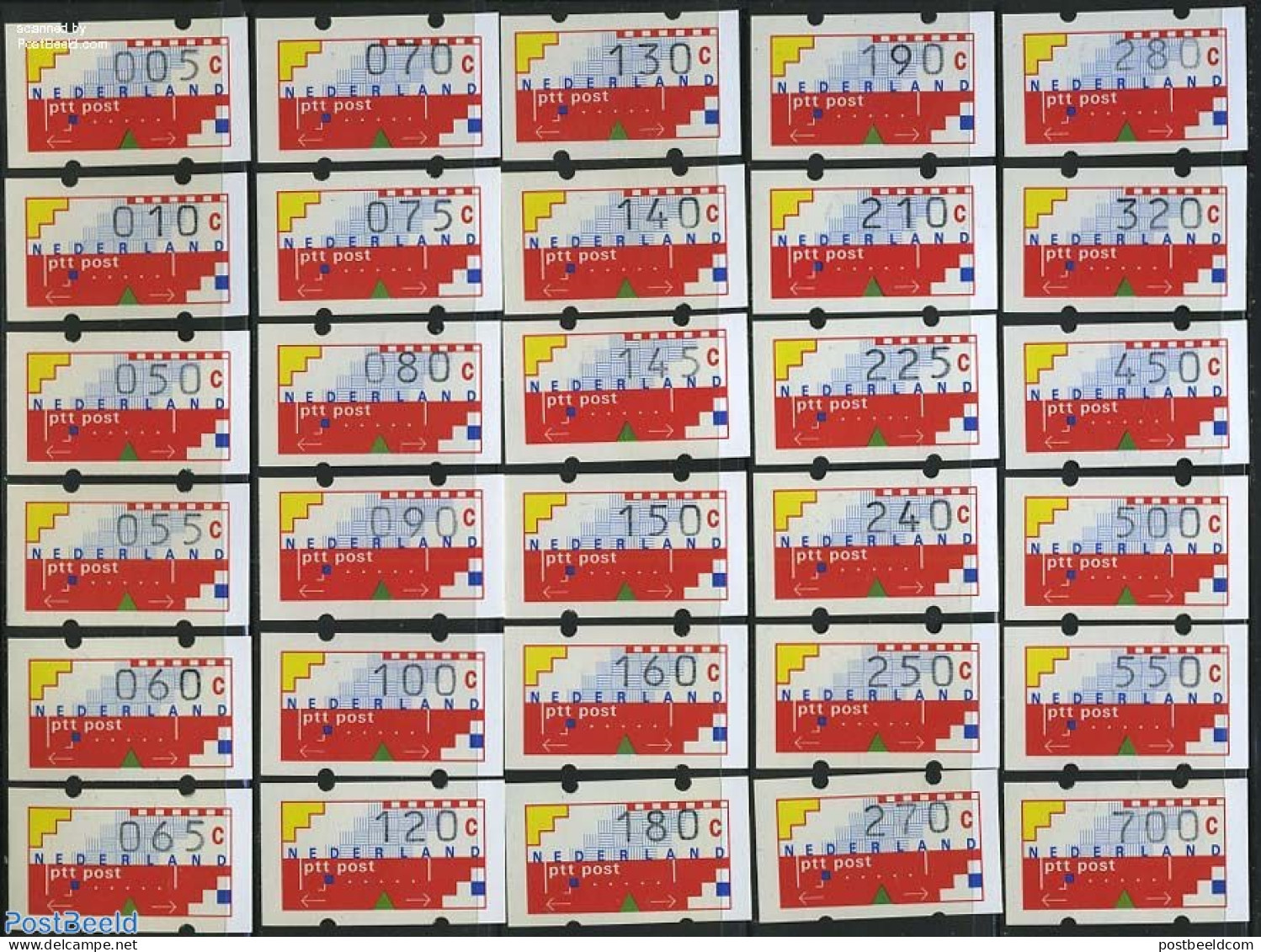 Netherlands 1989 Automat Stamps Klussendorf 30v, Mint NH, Automat Stamps - Unused Stamps