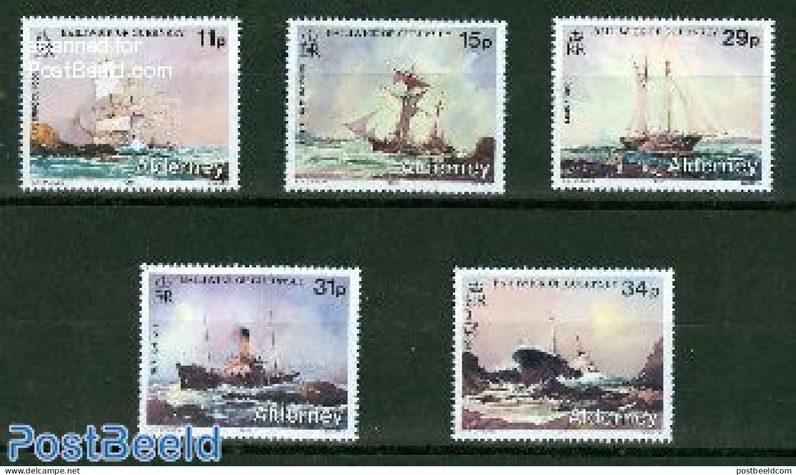 Alderney 1987 Yearset 1987, Complete, 5v, Mint NH, Various - Yearsets (by Country) - Ohne Zuordnung