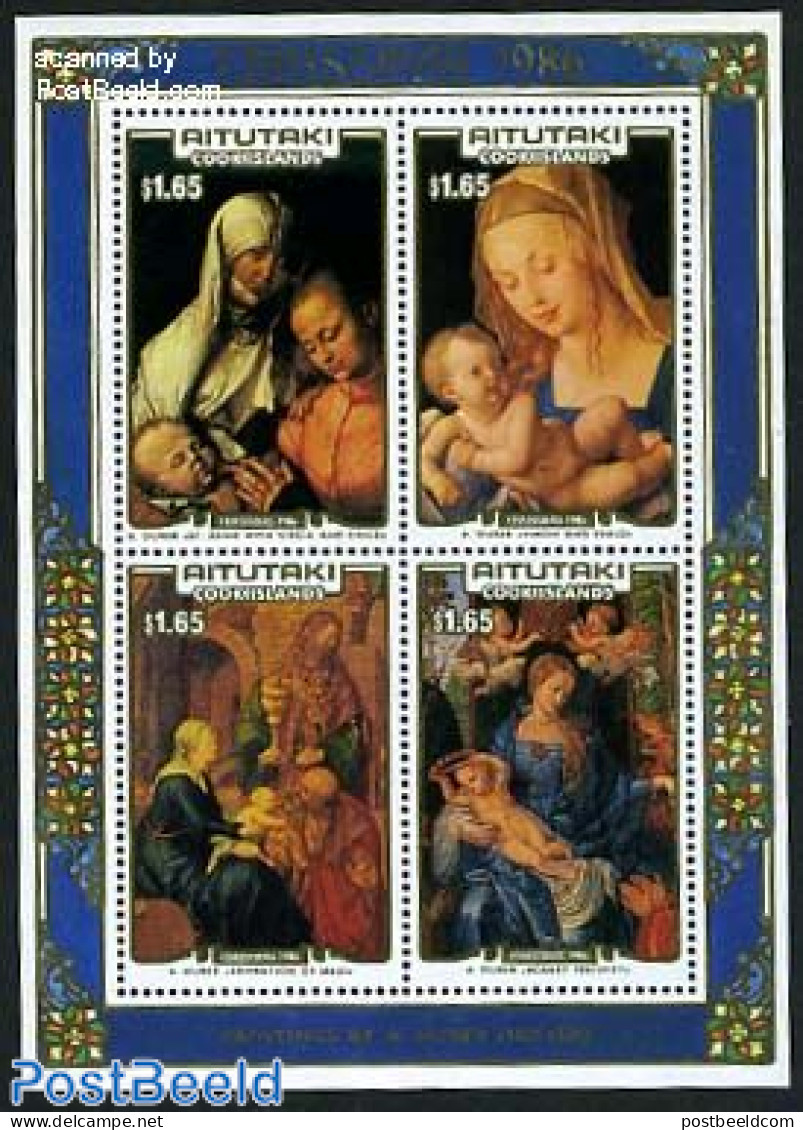 Aitutaki 1986 Christmas S/s, Mint NH, Religion - Christmas - Art - Dürer, Albrecht - Paintings - Natale