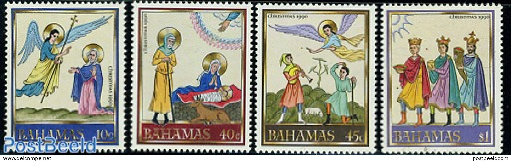 Bahamas 1990 Christmas 4v, Mint NH, Religion - Angels - Christmas - Christianity