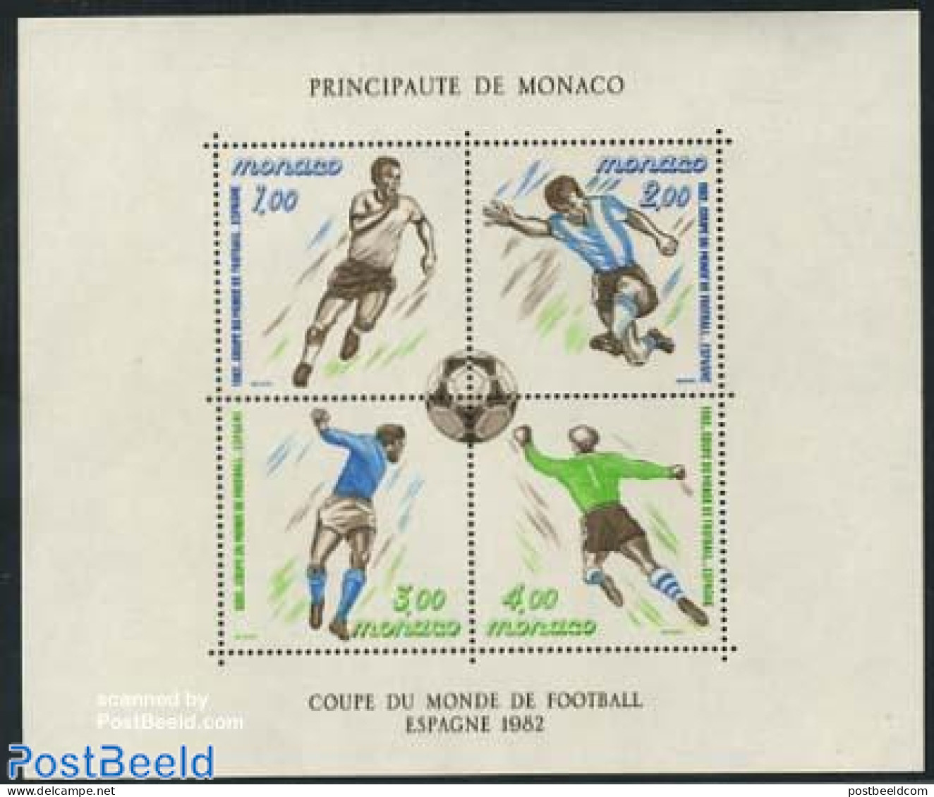 Monaco 1982 World Cup Football S/s, Mint NH, Sport - Football - Unused Stamps