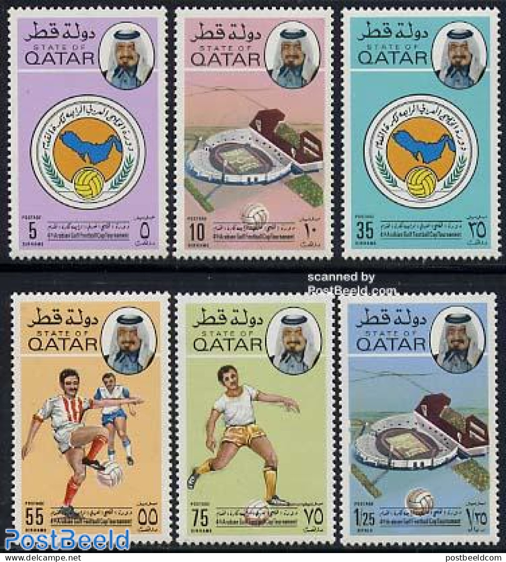 Qatar 1976 Football 6v, Mint NH, Sport - Various - Football - Maps - Geography
