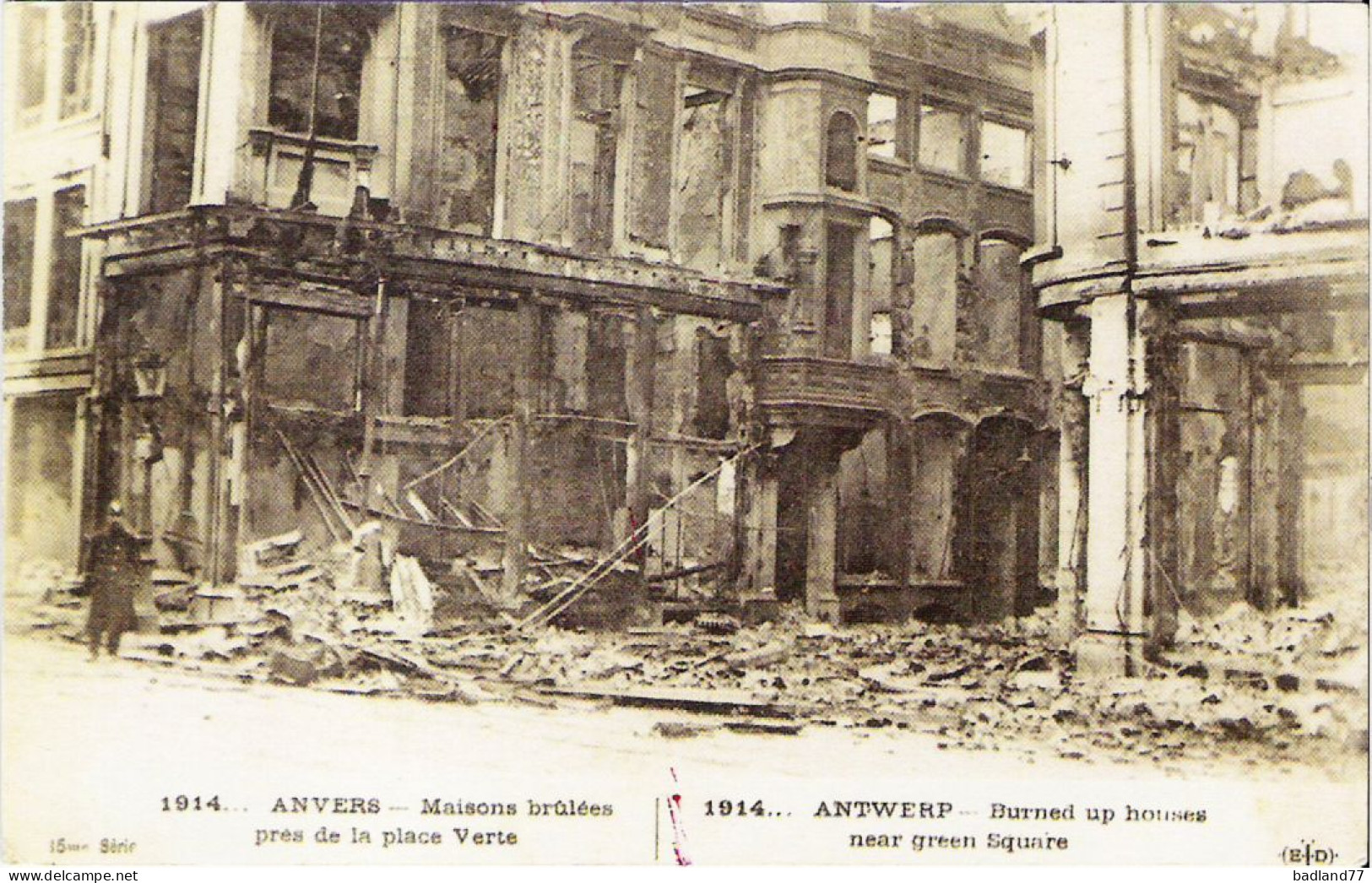 CP - Anvers - 1914 Maisons Brulées Près De La Place Verte (Reproduction) * - Antwerpen