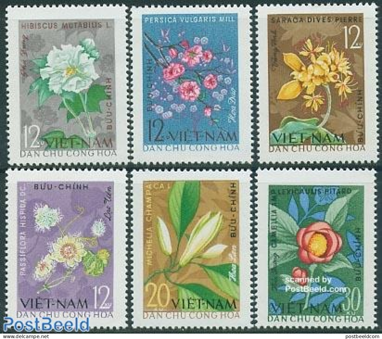 Vietnam 1964 Flowers 6v, Mint NH, Nature - Flowers & Plants - Other & Unclassified