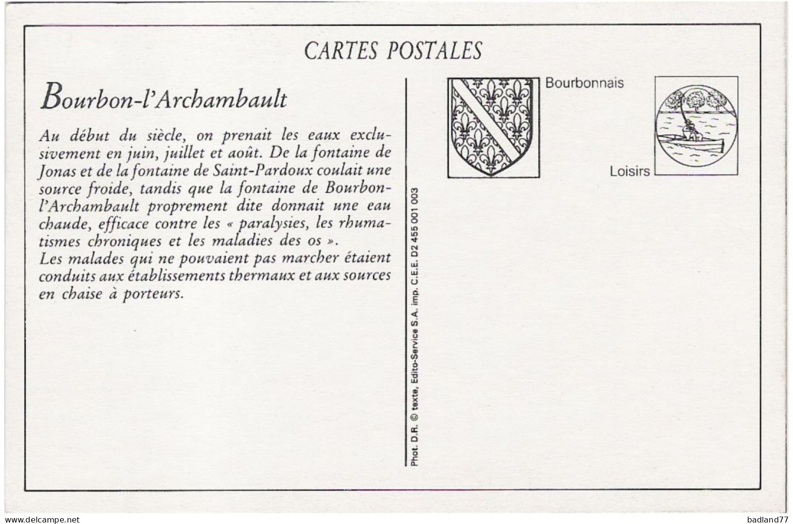 CP - Bourbon-l Archambault - Chaise à Porteurs (Reproduction)    * - Autres & Non Classés