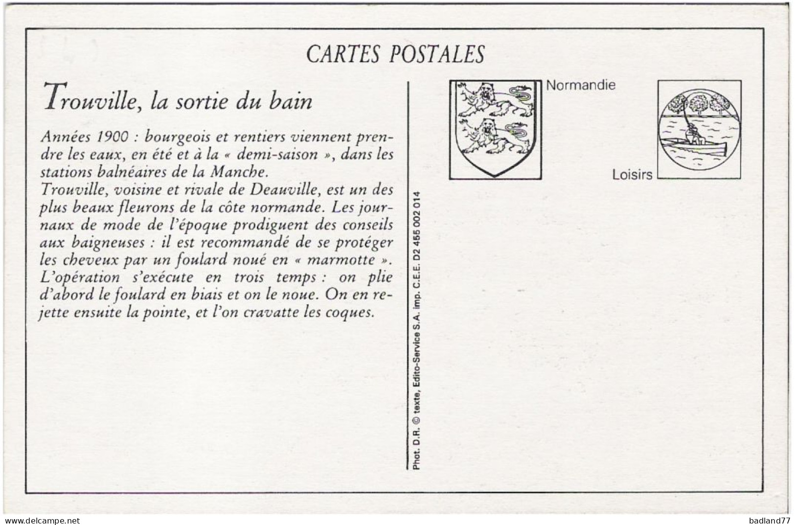 CP - Trouville  - Sortie Du Bain (Reproduction)    * - Trouville