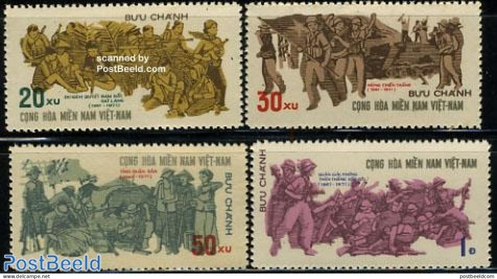 Vietnam 1971 Vietcong, Liberation Front Army 4v, Mint NH, History - Militarism - Militaria