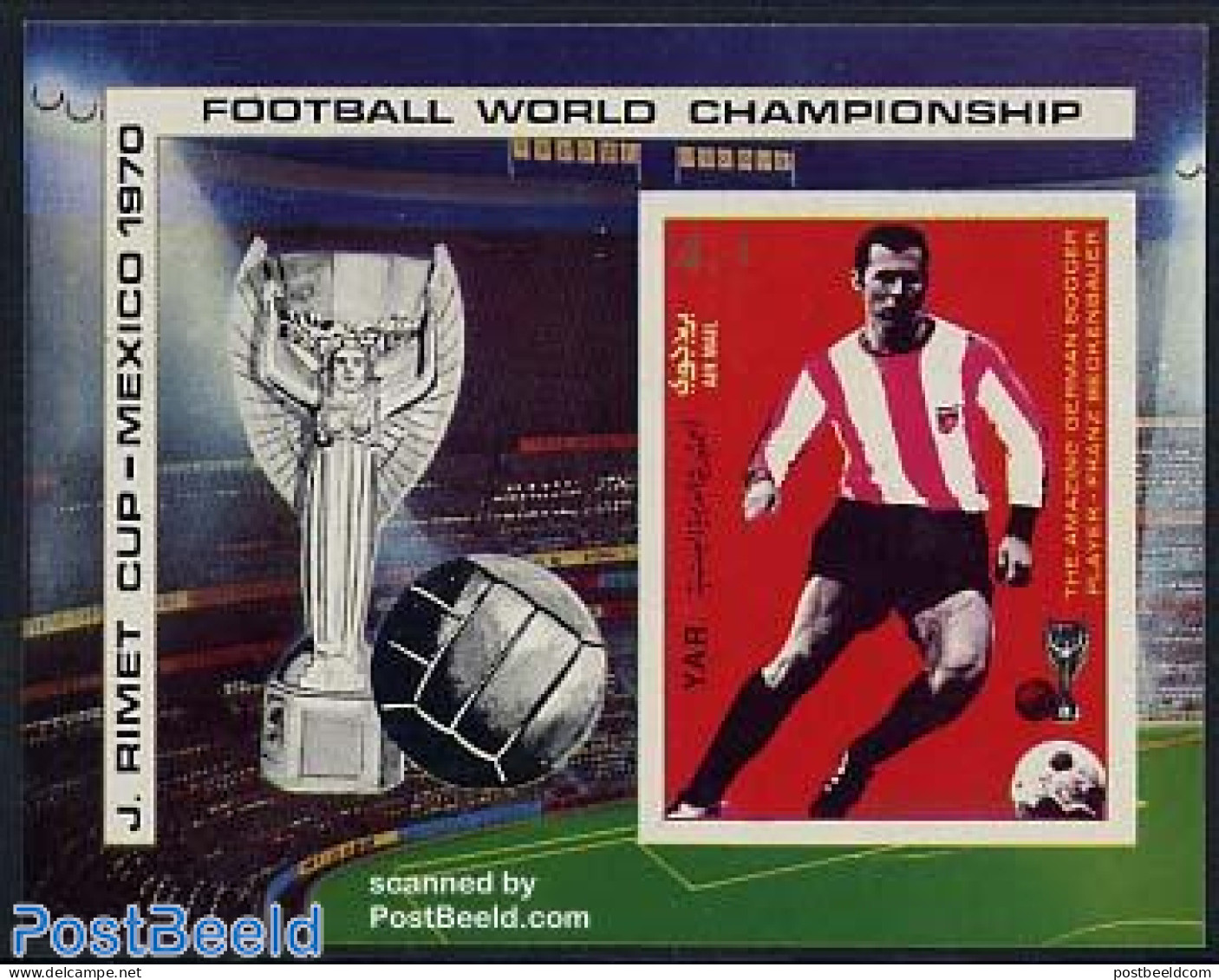 Yemen, Arab Republic 1970 World Cup Football S/s Imperforated, Mint NH, Sport - Football - Other & Unclassified