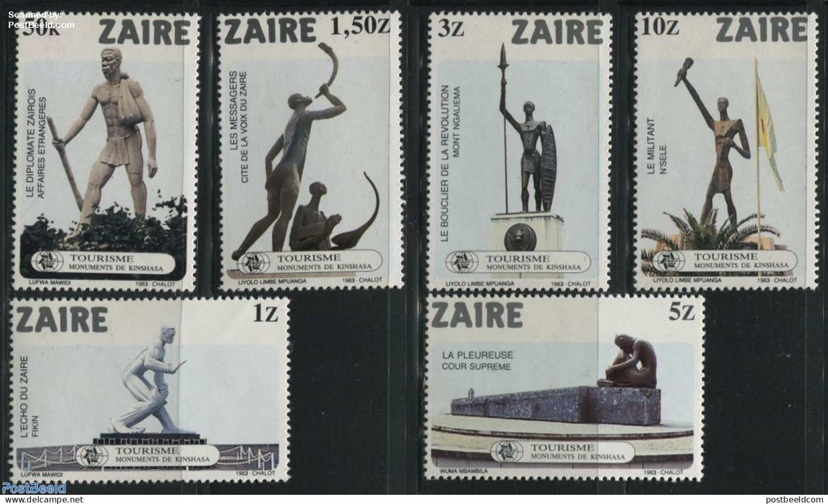 Congo Dem. Republic, (zaire) 1983 Statues 6v, Mint NH, Art - Sculpture - Skulpturen