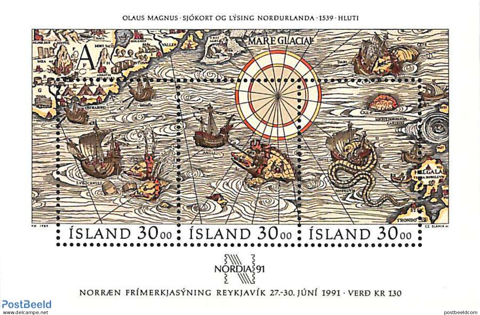 Iceland 1989 Stamp Day S/s, Mint NH, Transport - Various - Stamp Day - Ships And Boats - Maps - Unused Stamps