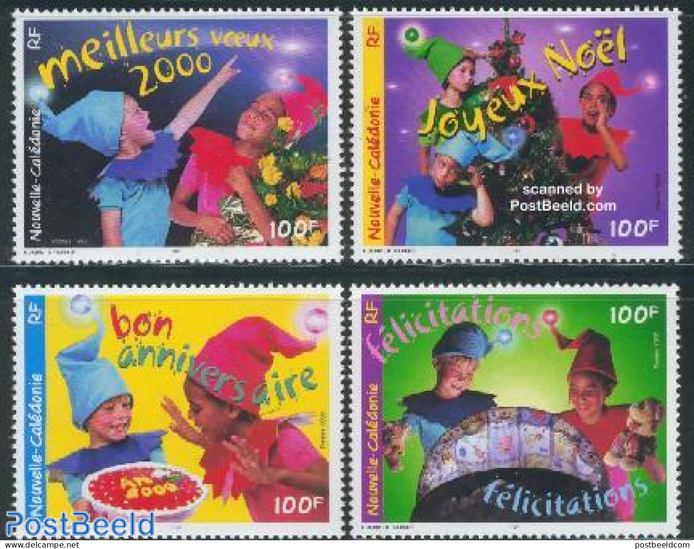 New Caledonia 1999 Christmas, Greetings 4v, Mint NH, Religion - Various - Christmas - Greetings & Wishing Stamps - New.. - Neufs