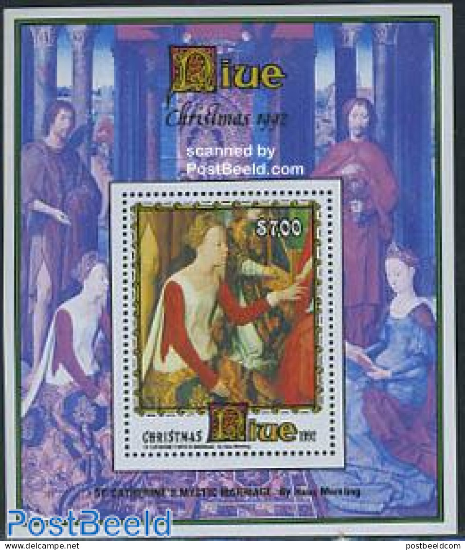 Niue 1992 Christmas, Memling S/s, Mint NH, Religion - Christmas - Art - Paintings - Weihnachten