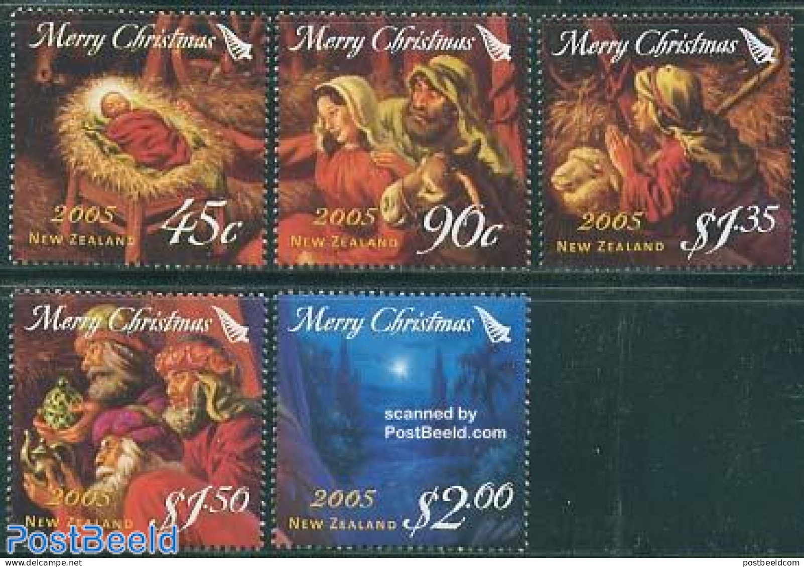 New Zealand 2005 Christmas 5v, Mint NH, Religion - Christmas - Neufs