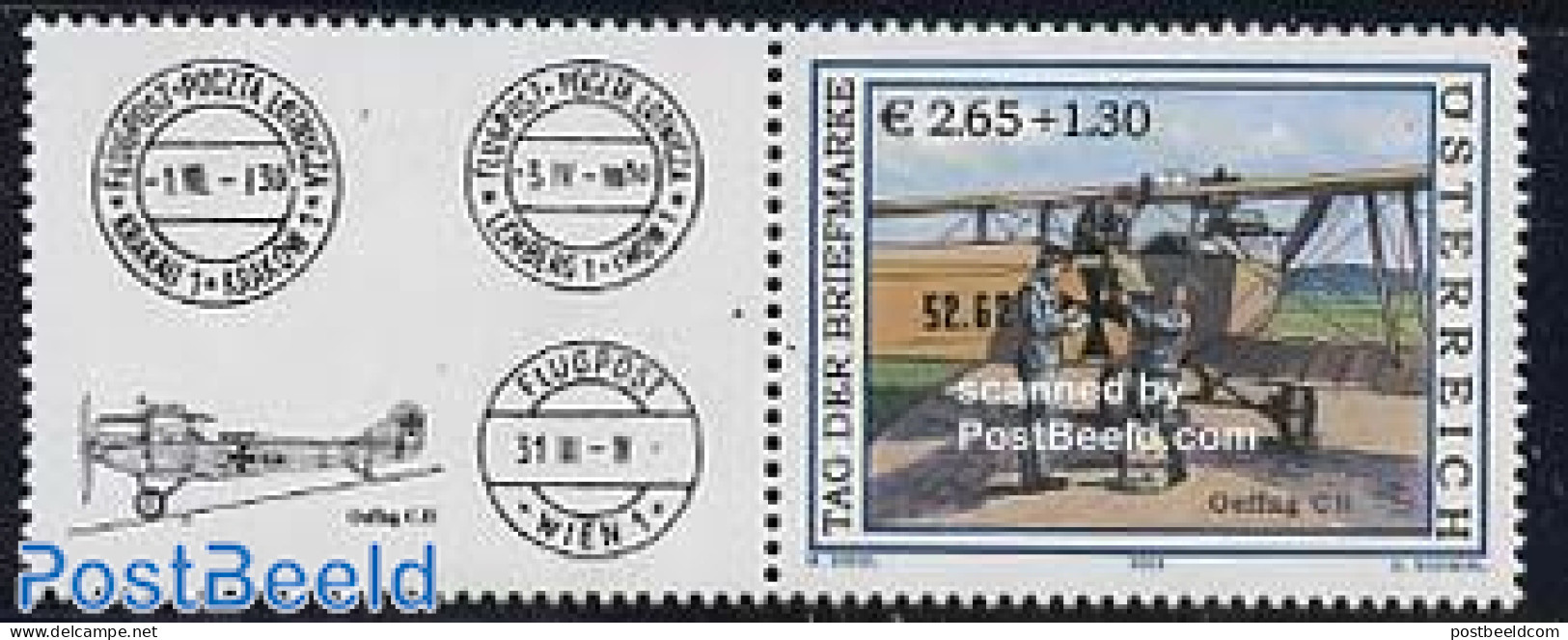Austria 2004 Stamp Day 1v+tab, Mint NH, Transport - Post - Stamp Day - Aircraft & Aviation - Neufs