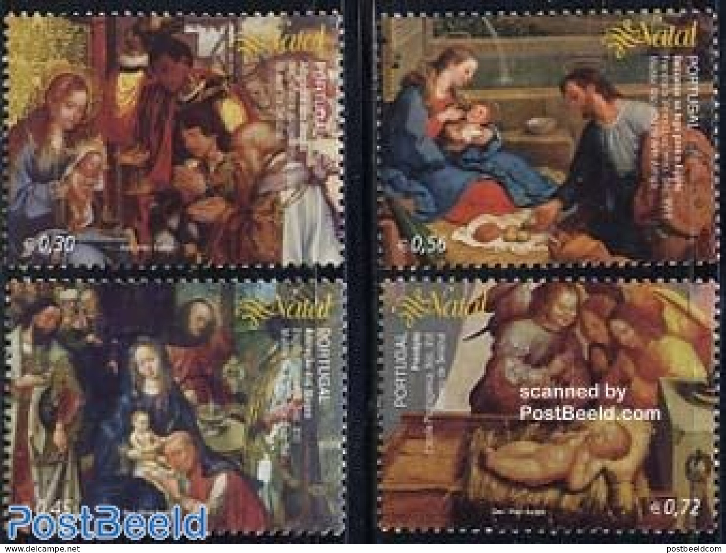 Portugal 2004 Christmas 4v, Mint NH, Religion - Christmas - Art - Paintings - Neufs