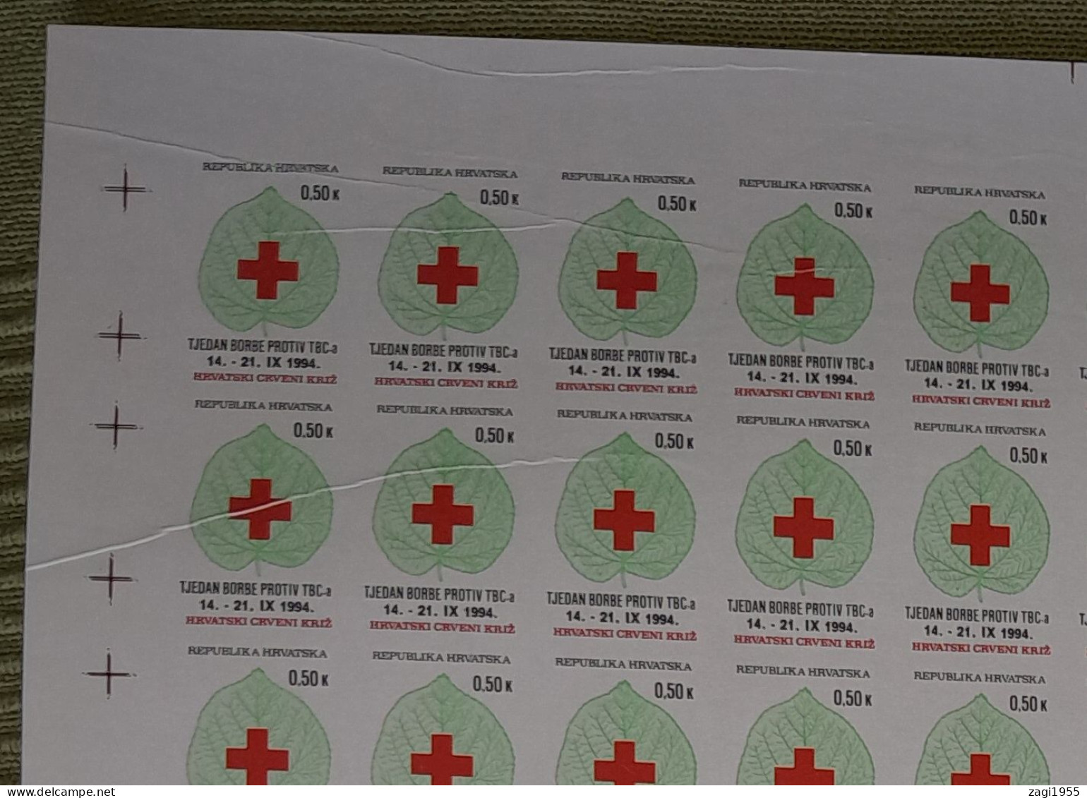 Croatia 1994 Red Cross TBC Sheet IMPERFORATED - Croatie