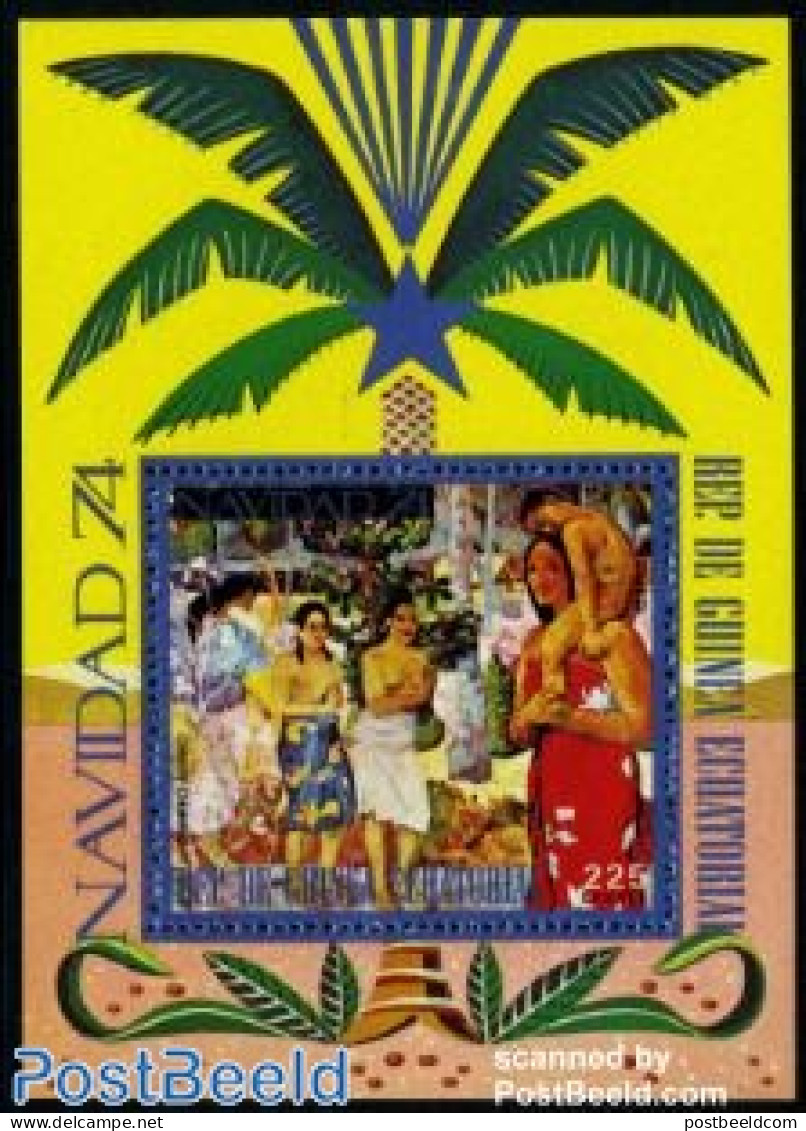 Equatorial Guinea 1974 Christmas S/s, Mint NH, Religion - Christmas - Art - Paul Gauguin - Christmas