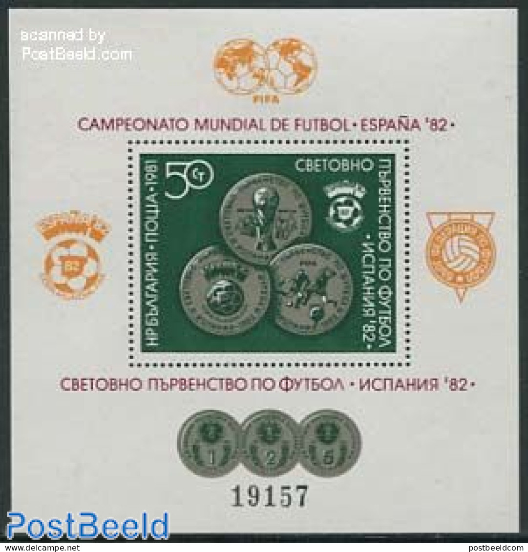 Bulgaria 1981 World Cup Football Spain S/s, Mint NH, Sport - Various - Football - Money On Stamps - Ungebraucht