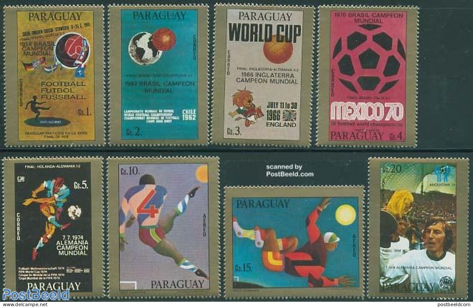 Paraguay 1977 World Cup Football, Posters 8v, Mint NH, Sport - Football - Art - Poster Art - Paraguay