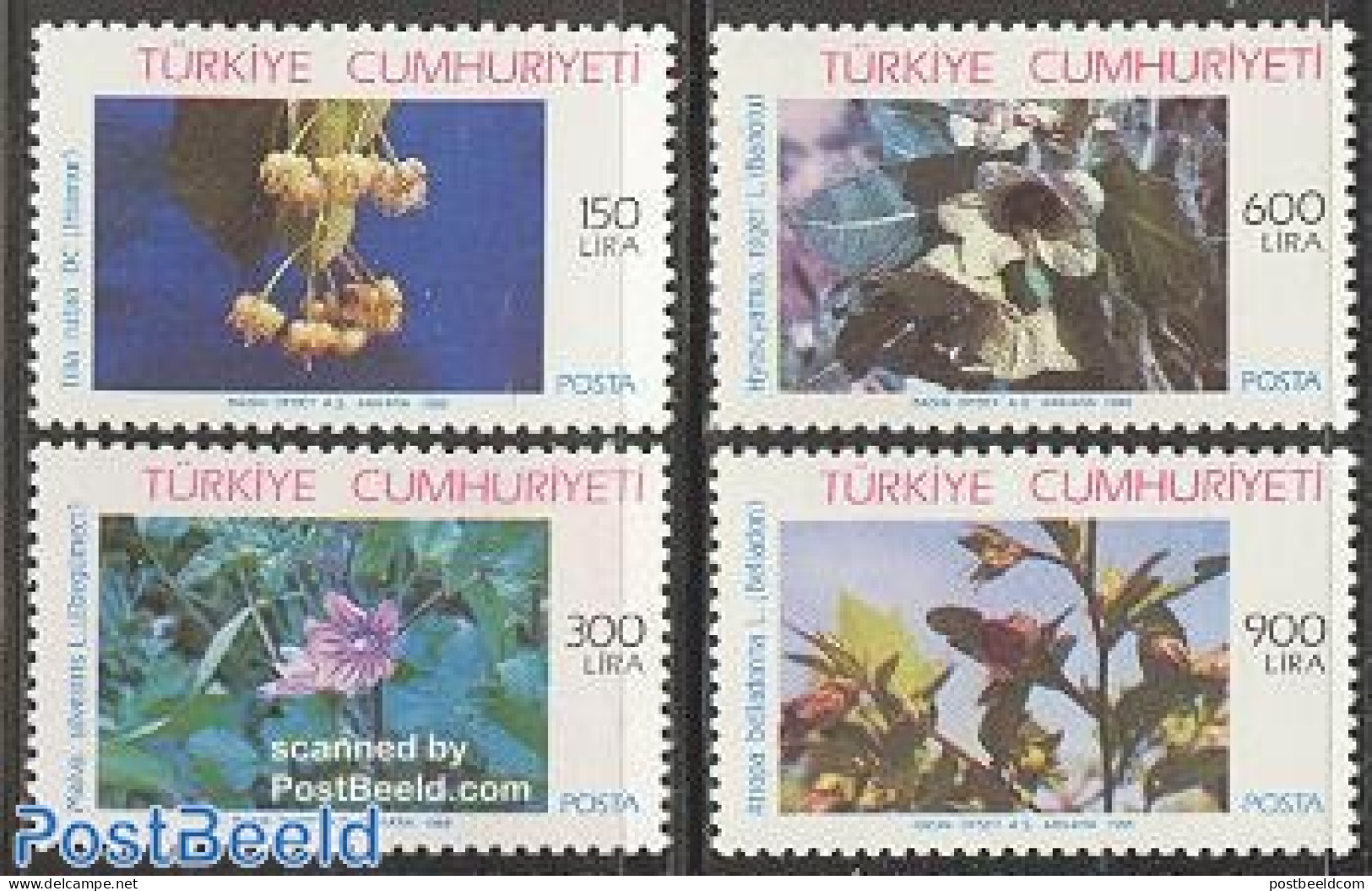 Türkiye 1988 Medical Plants 4v, Mint NH, Health - Nature - Health - Flowers & Plants - Other & Unclassified