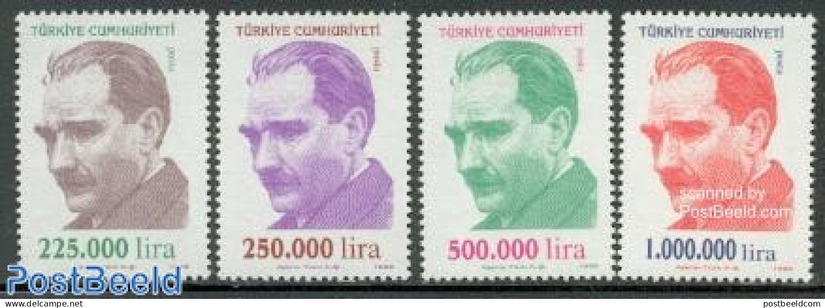 Türkiye 1999 Definitives, Ataturk 4v, Mint NH, History - Politicians - Other & Unclassified