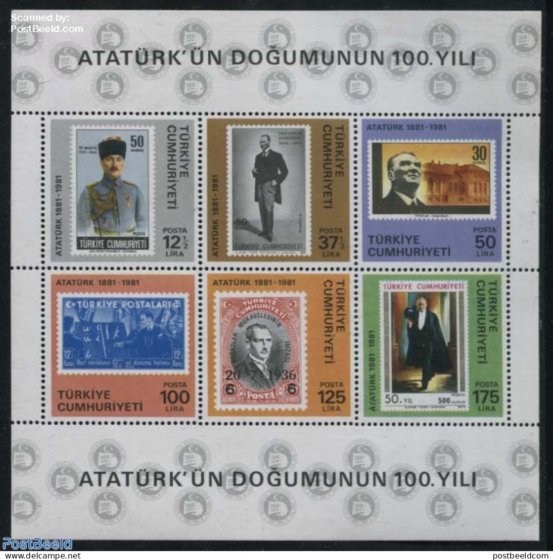 Türkiye 1981 Ataturk S/s, Mint NH, Stamps On Stamps - Sonstige & Ohne Zuordnung