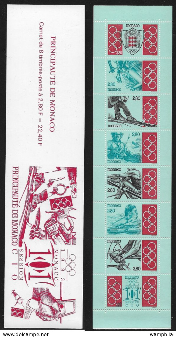 Monaco 1993. Carnet N°10, J.O .bobsleigh, Ski, Voile, Aviron, Natation, Cyclisme, - Carnets