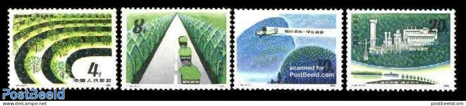 China People’s Republic 1980 Re Forest Campaign 4v, Mint NH, Nature - Transport - Trees & Forests - Aircraft & Aviat.. - Unused Stamps