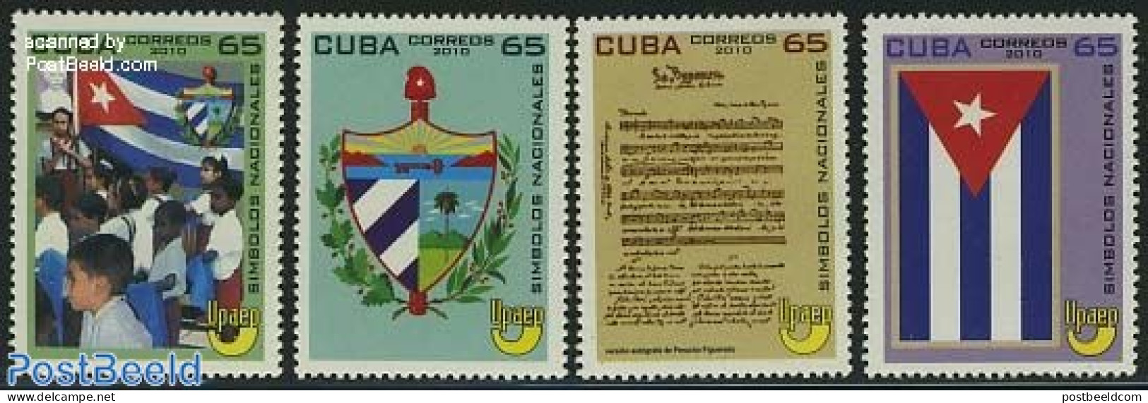 Cuba 2010 UPAEP, National Symbols 4v, Mint NH, History - Performance Art - Coat Of Arms - Flags - Music - Staves - U.P.. - Neufs