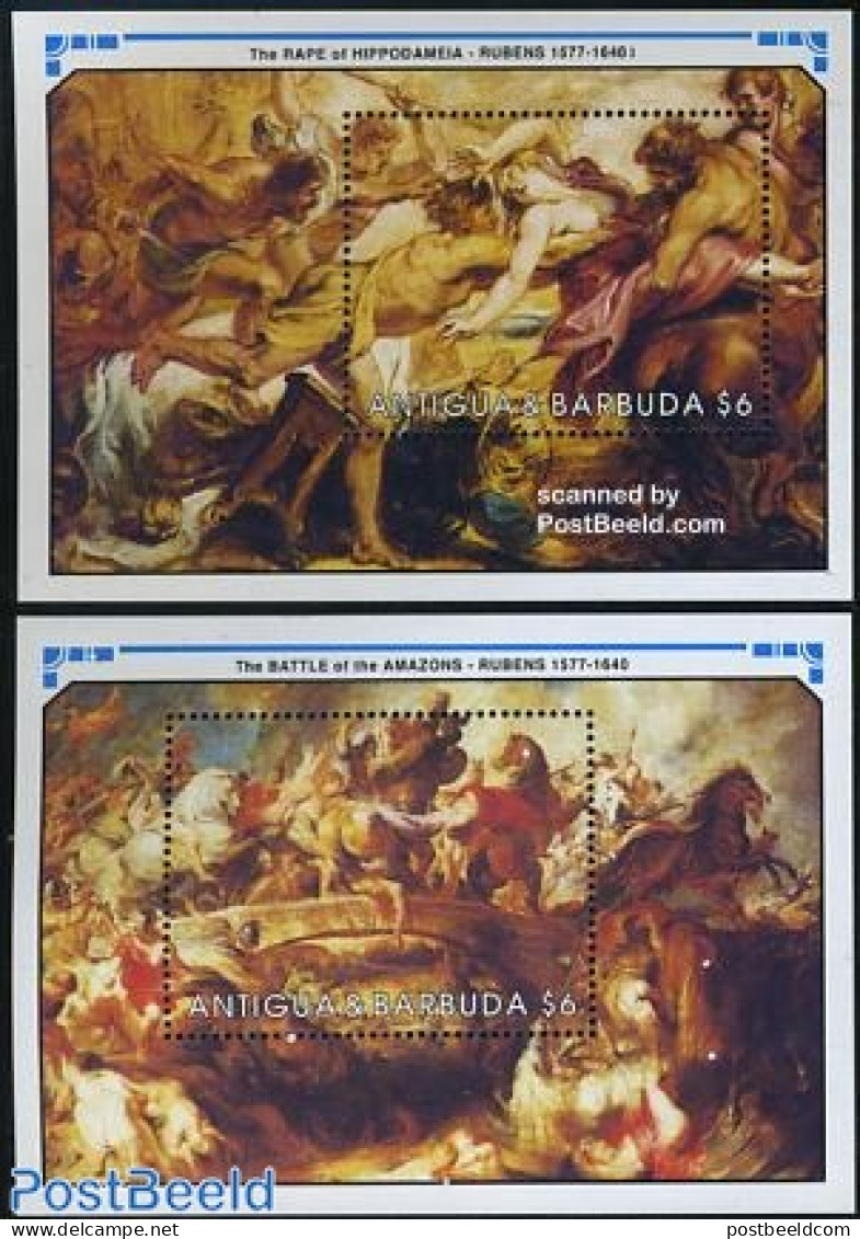 Antigua & Barbuda 1991 Rubens 2 S/s, Mint NH, Art - Paintings - Rubens - Antigua Et Barbuda (1981-...)