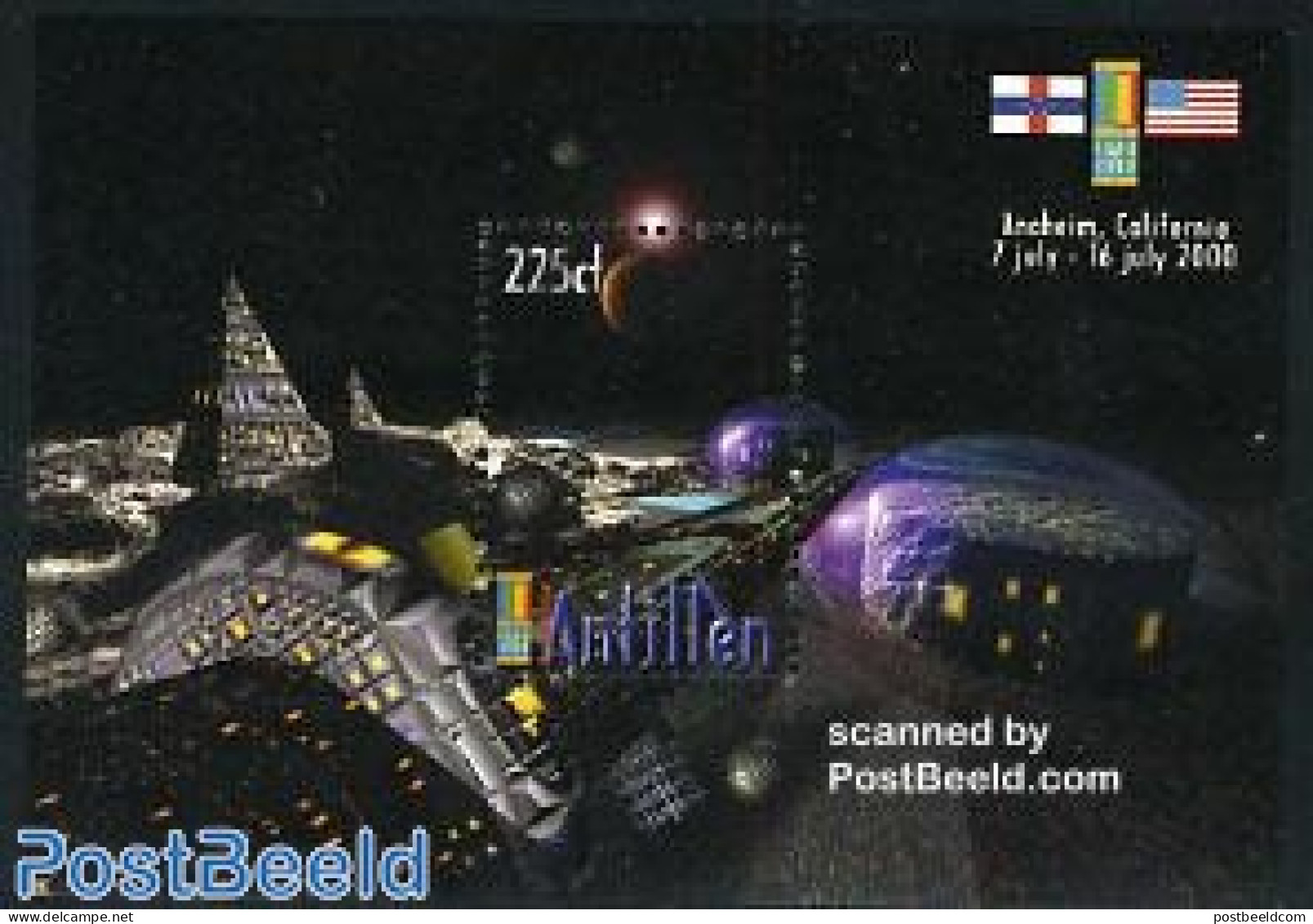 Netherlands Antilles 2000 Annaheim Expo S/s, Mint NH, Transport - Space Exploration - Art - Science Fiction - Ohne Zuordnung