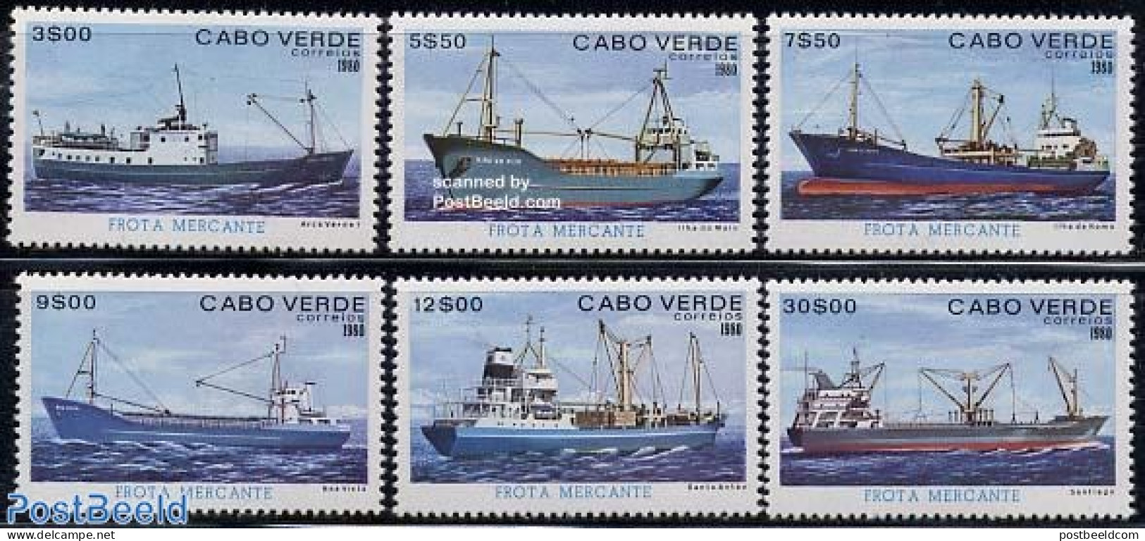 Cape Verde 1980 Ships 6v, Mint NH, Transport - Ships And Boats - Ships