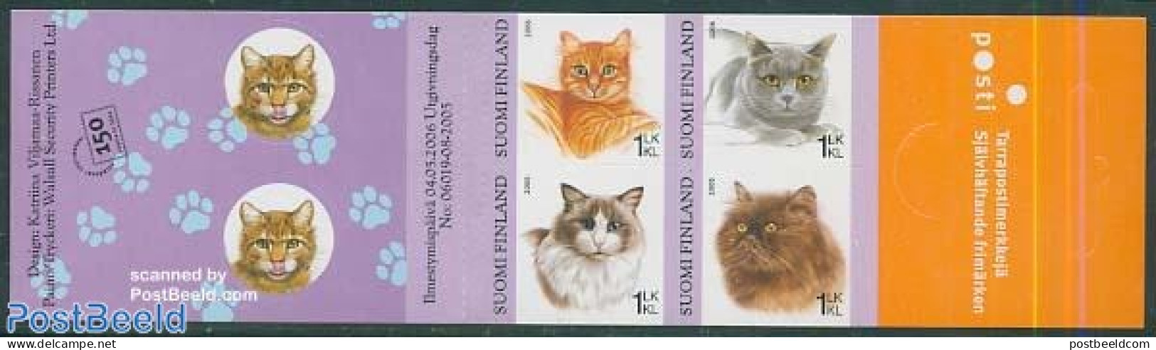 Finland 2006 Cats 4v In Booklet S-a, Mint NH, Nature - Cats - Stamp Booklets - Unused Stamps