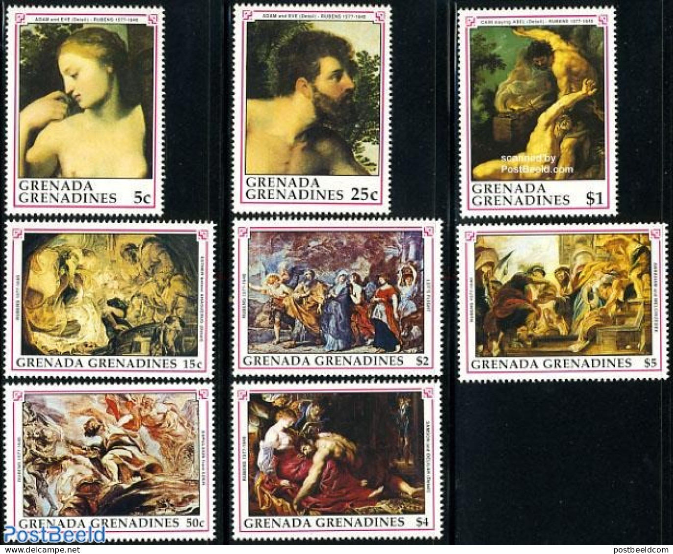 Grenada Grenadines 1991 P.P. Rubens 8v, Mint NH, Art - Nude Paintings - Paintings - Rubens - Grenada (1974-...)