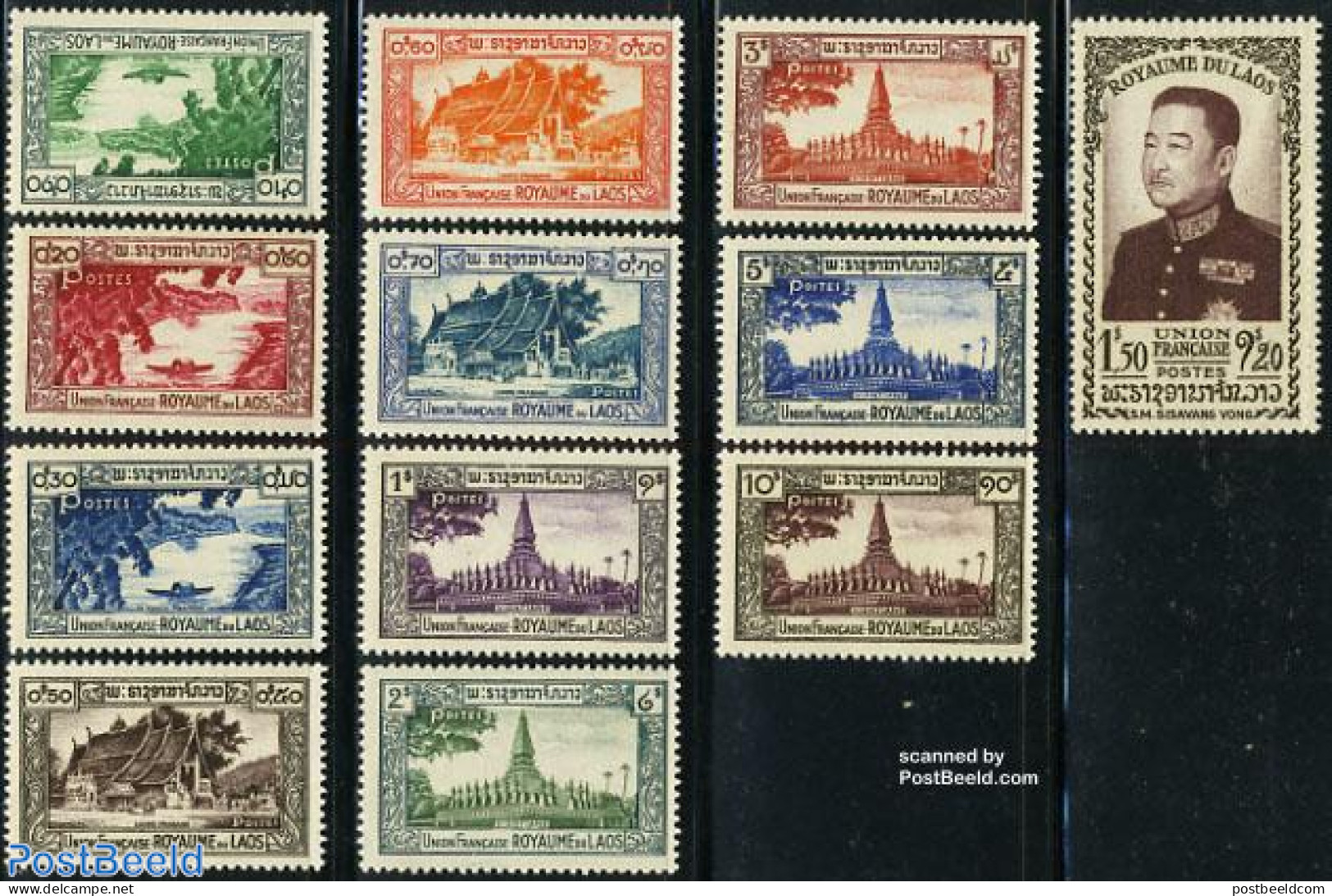 Laos 1951 Definitives 12v, Mint NH, Transport - Ships And Boats - Boten