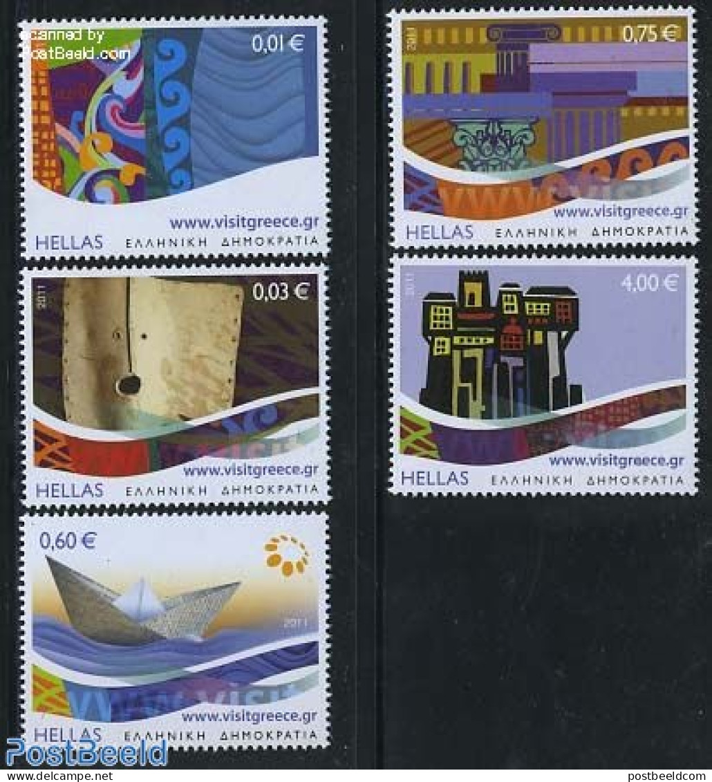 Greece 2011 Destination Greece 5v, Mint NH, Various - Tourism - Ungebraucht