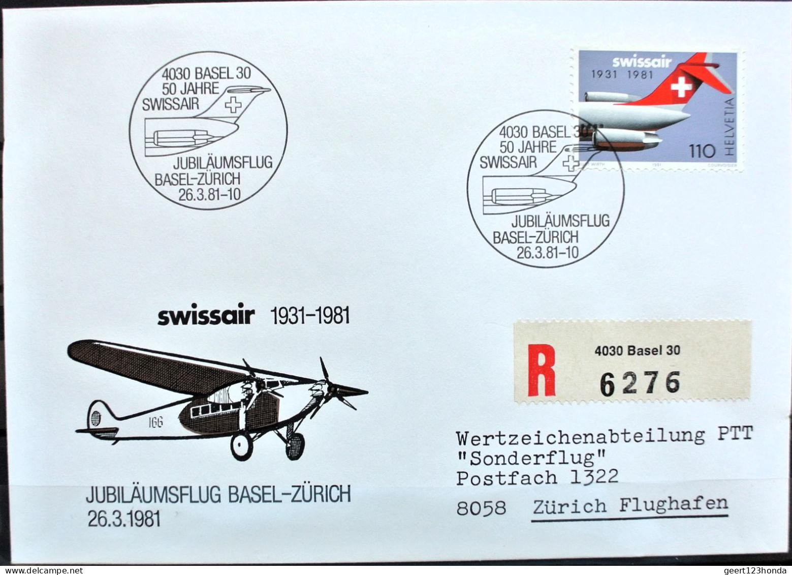 SCHWEIZ 1981 " PRO AERO SONDERFLUGBRIEFE" " Michelnr 1195-1196 Sehr Schon Gestempelt - First Flight Covers