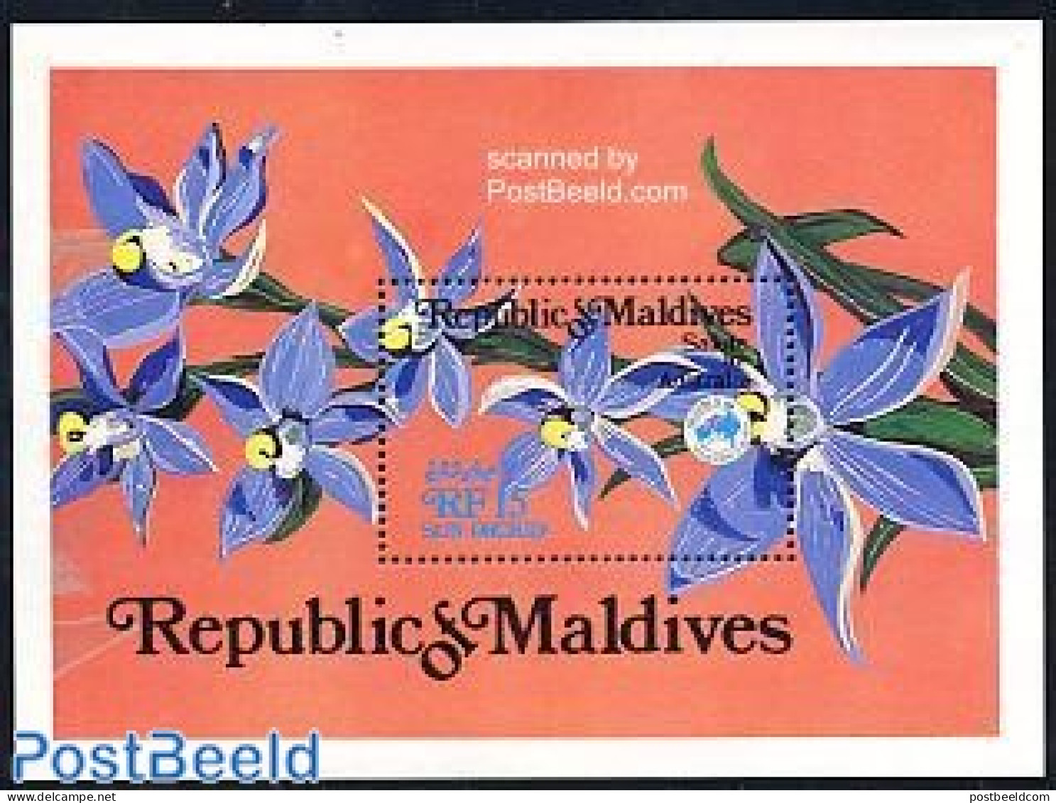 Maldives 1984 Ausipex 84 S/s, Mint NH, Nature - Flowers & Plants - Orchids - Maldives (1965-...)