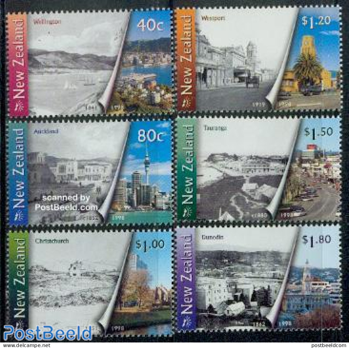 New Zealand 1998 Urban Transformation 6v, Mint NH, Transport - Automobiles - Art - Architecture - Unused Stamps