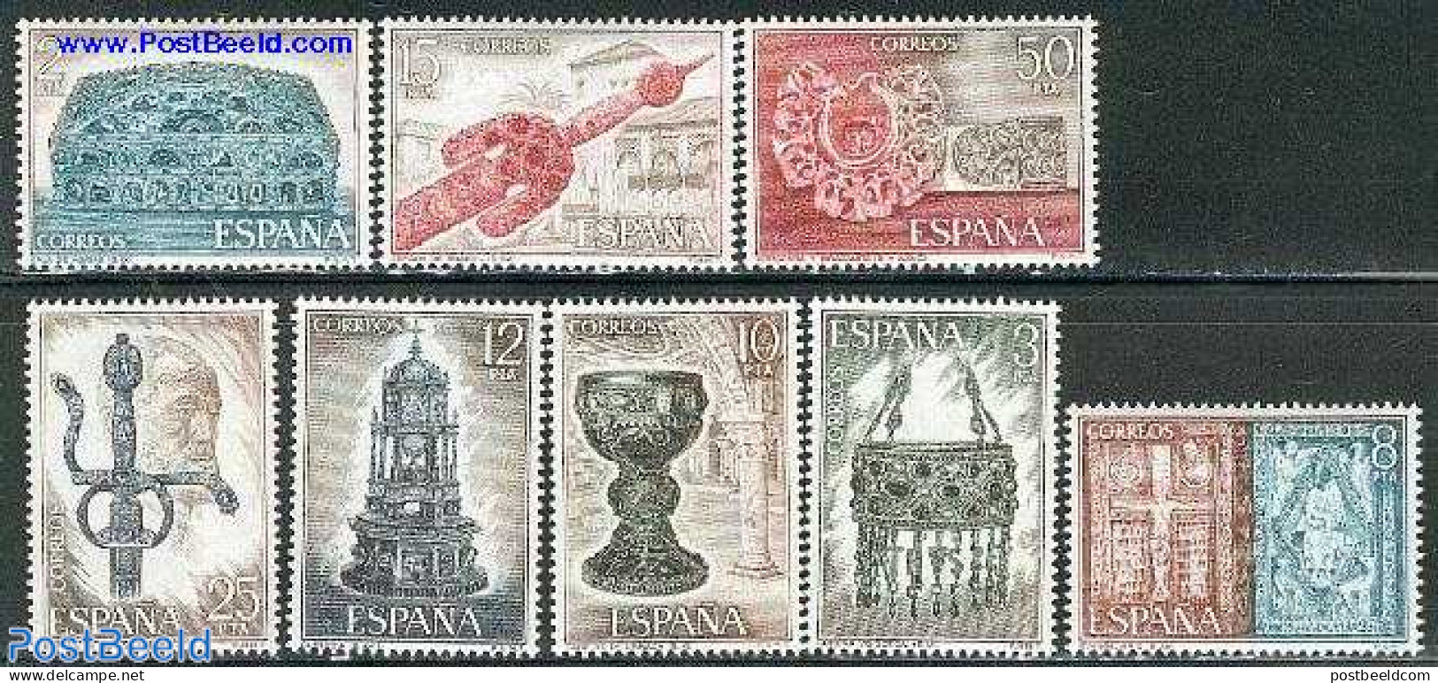Spain 1975 ESPANA 75 8V, Mint NH, Art - Art & Antique Objects - Unused Stamps