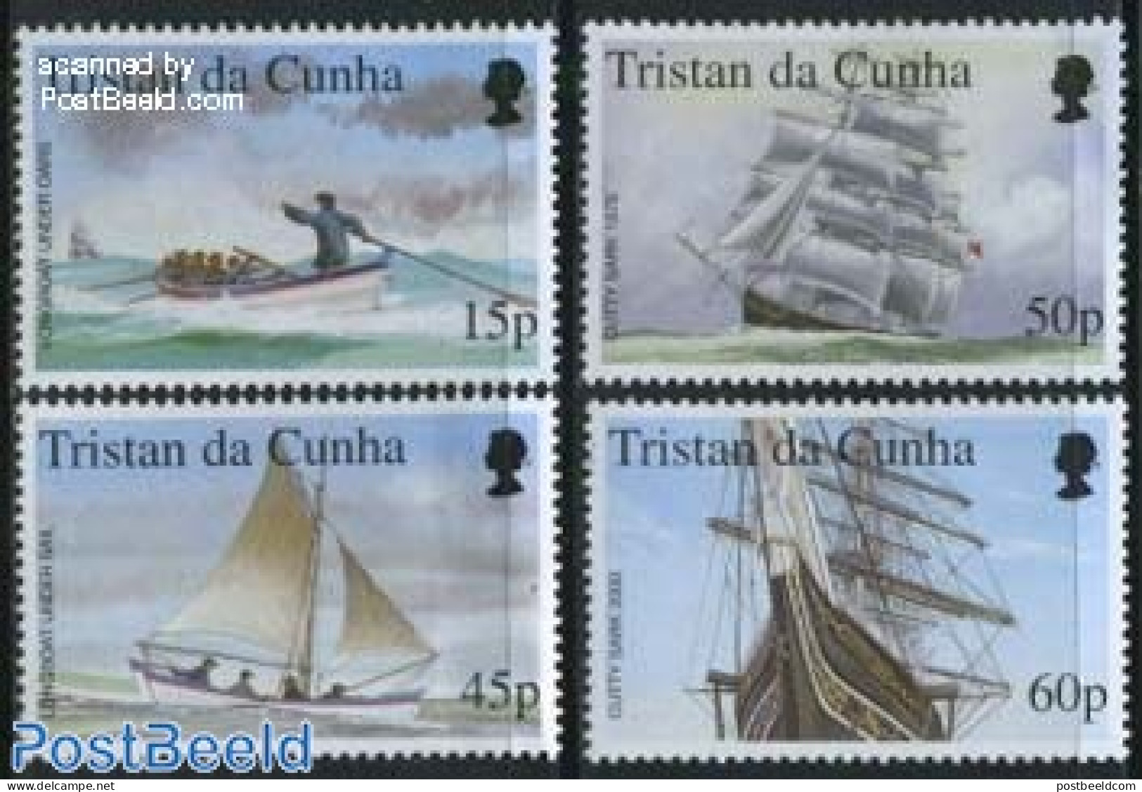 Tristan Da Cunha 2000 Stamp Show London, Ships 4v, Mint NH, Transport - Ships And Boats - Ships
