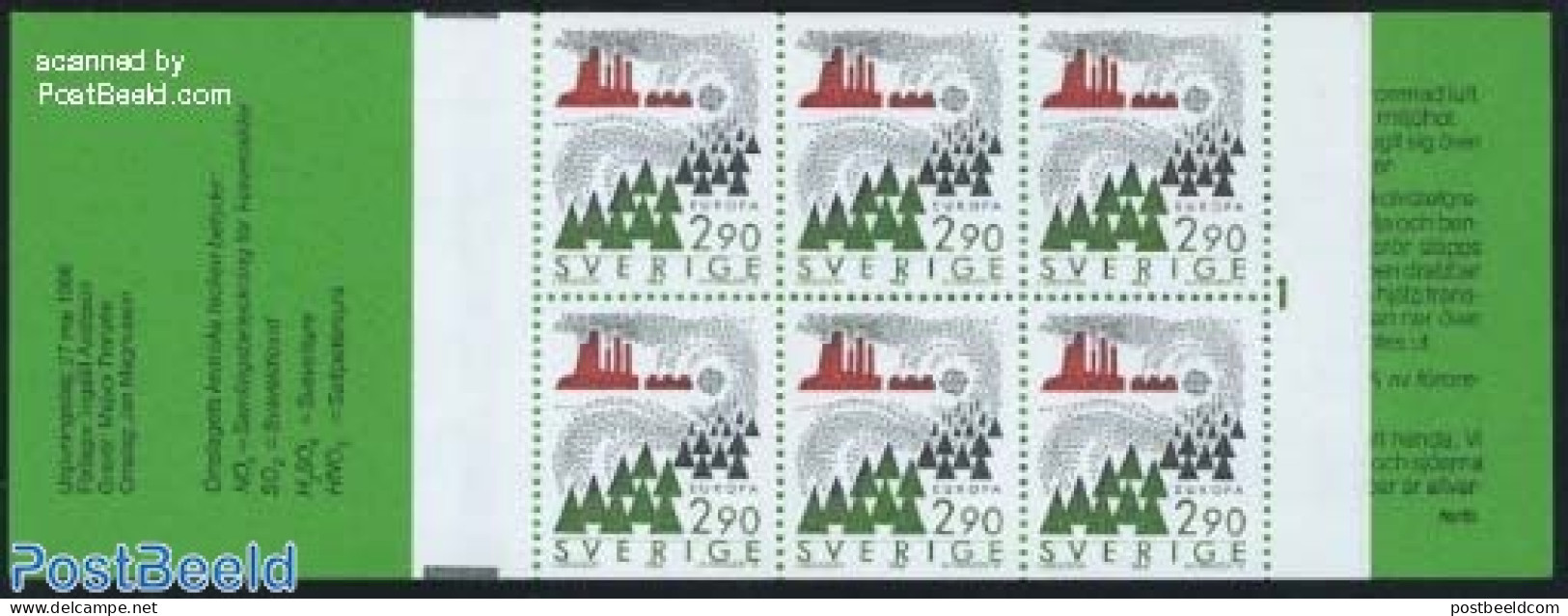 Sweden 1986 Europa CEPT Booklet, Mint NH, History - Nature - Europa (cept) - Environment - Stamp Booklets - Ongebruikt